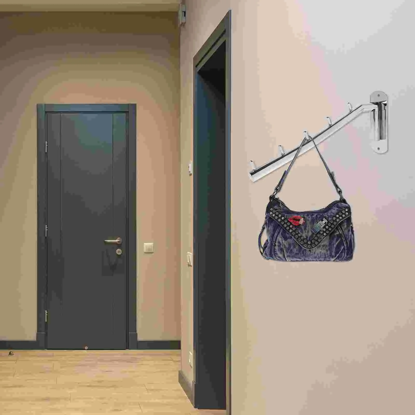 

Hanger Clothes Towel Hook Wall Mounted Stainless Steel Hooks Rack Coat Multiple Wardrobe Organizer