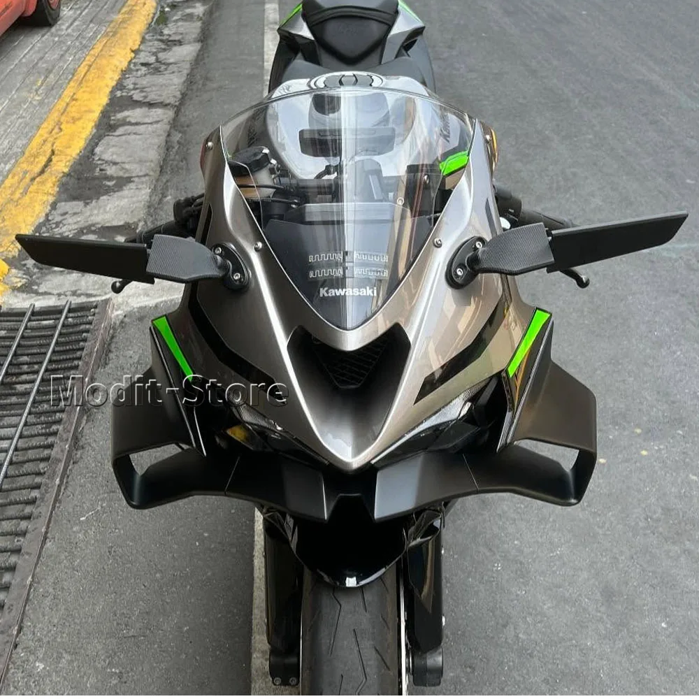 Фото Для мотоциклов Kawasaki ZX-6R ZX6R ZX 6R 2024 2025 2026: боковые винглеты, передний спойлер, фиксированный нижний обтекатель, накладка на крыло для создания прижимной силы №4