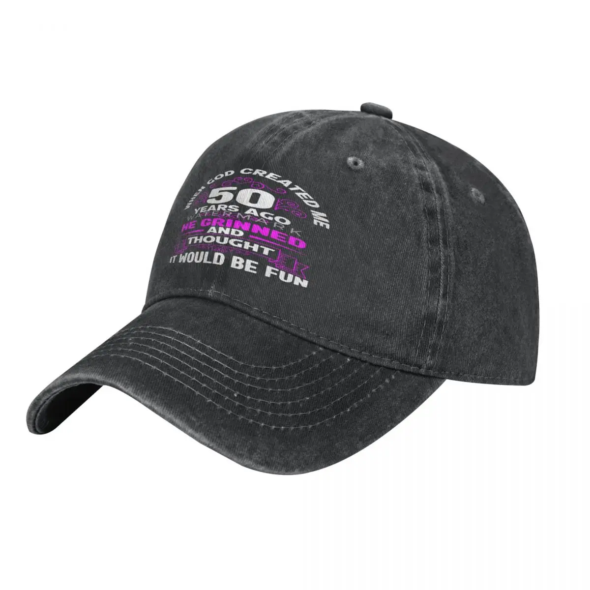 

When God Created Me - 50th Birthday Casquette, Cotton Cap Fashionable Moisture Wicking Suitable For Daily Nice Gift