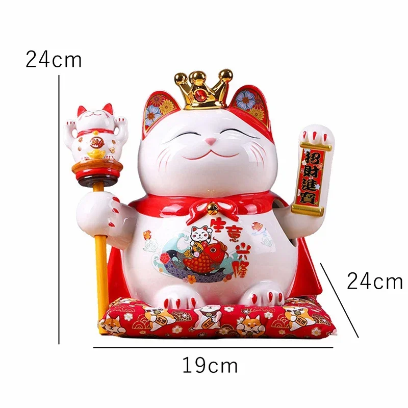 9 5-дюймовый керамический орнамент Beckoning Cat Maneki Neko украшение фэн-шуй качели Lucky Fortune