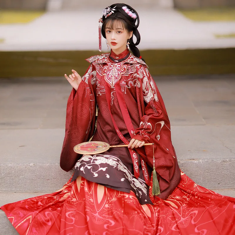 

Spring New Arrival Original Ancient Lady Chinese Style Retro Hanfu Dress Women Oriental Traditional Ancient Two Piece Suit Skirt