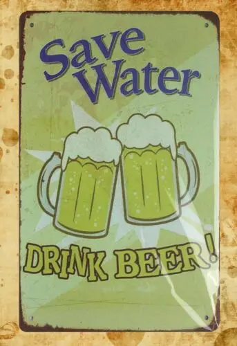 Спасите воду напиток пиво паб бар жестяная металлическая вывеска коттедж