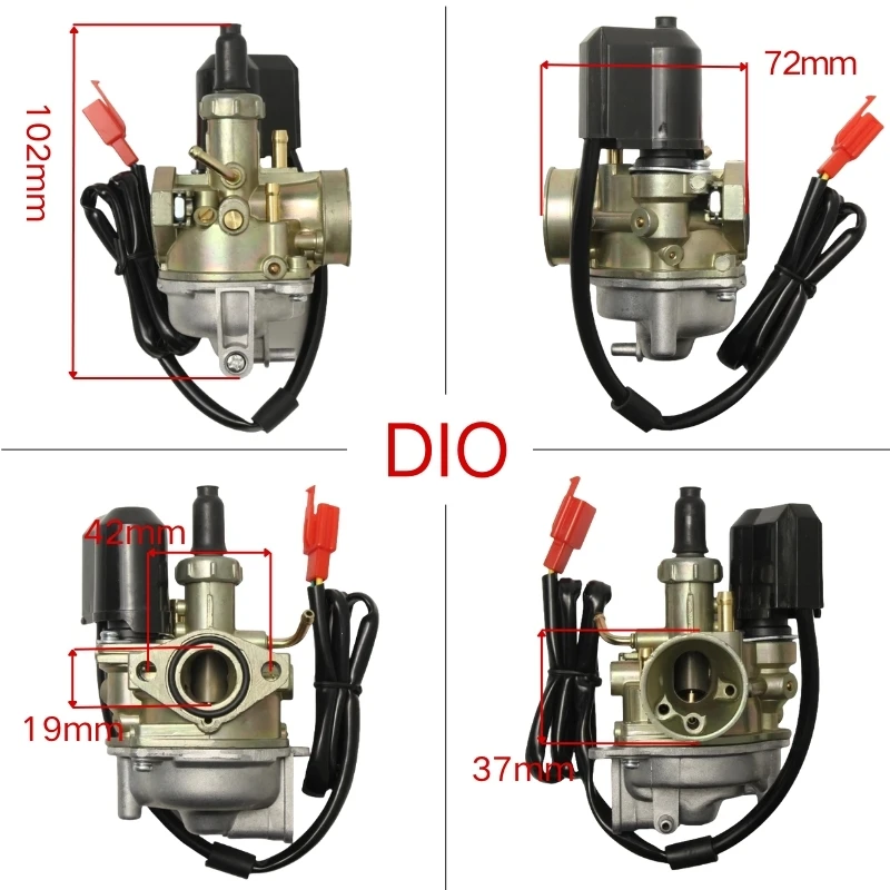 Карбюратор 19 ммDIO 50 куб.см для Honda DIO50 SA50 SK50 SYM DD50 ZX AF18 AF27 AF28 AF34 AF35 2-тактный двигатель
