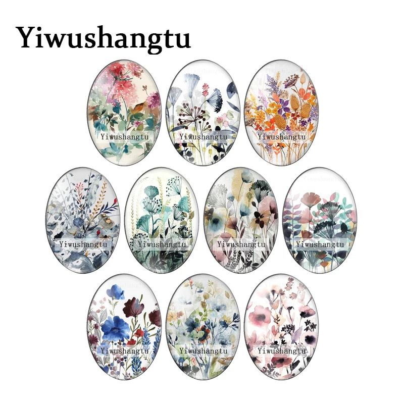 Красота винтажные чернила цветы травы изображения картина 13x18 мм/18x25 мм/30x40 мм