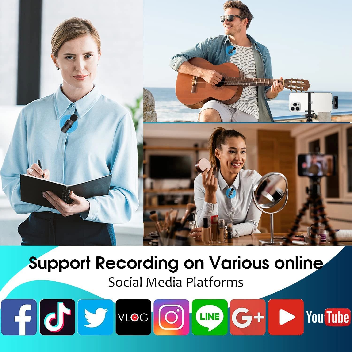 BOYA BY-V Профессиональный беспроводной петличный мини-конденсаторный микрофон с