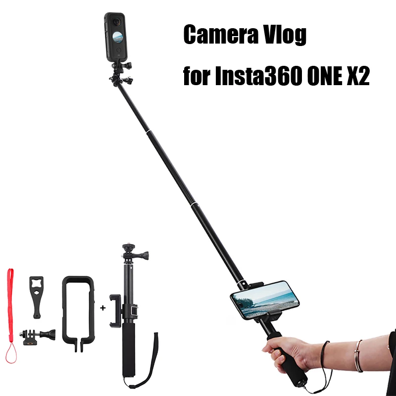 

For Insta360 ONE X2 Camera Protection Frame Mobile Phone Selfie Stick Vertical Expansion Adapter Mount Holder Border Cage Case