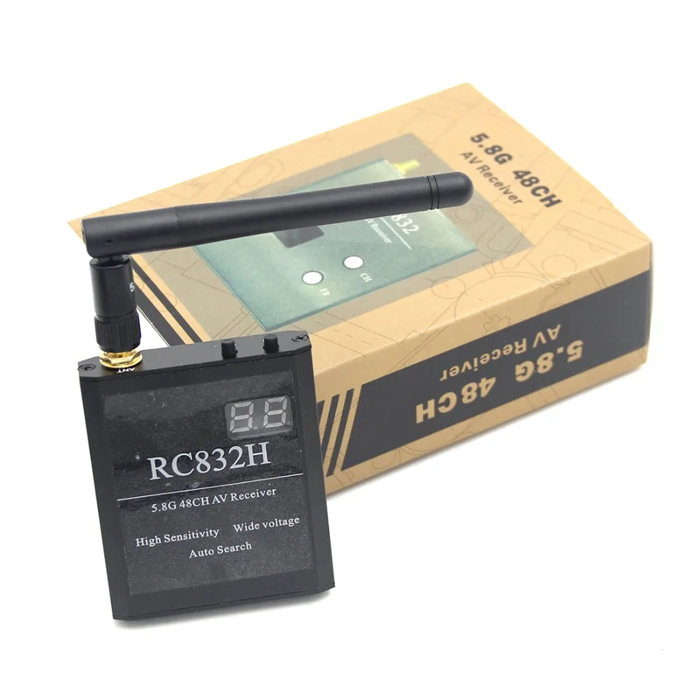 

RC832H 5.8G 48CH Video Receiver VRX 12V Automatic Channel Search for TS832 TS5823 TS5828 RC Airplane Helicopter FPV Racing