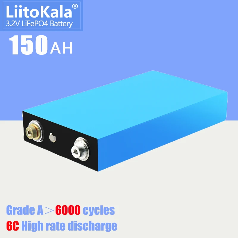 

1PCS LiitoKala 3.2v 150Ah lithium battery deep 4000 cycle for diy 12v 24v 36V 48V Solar energy storage RV Solar Panel caravan