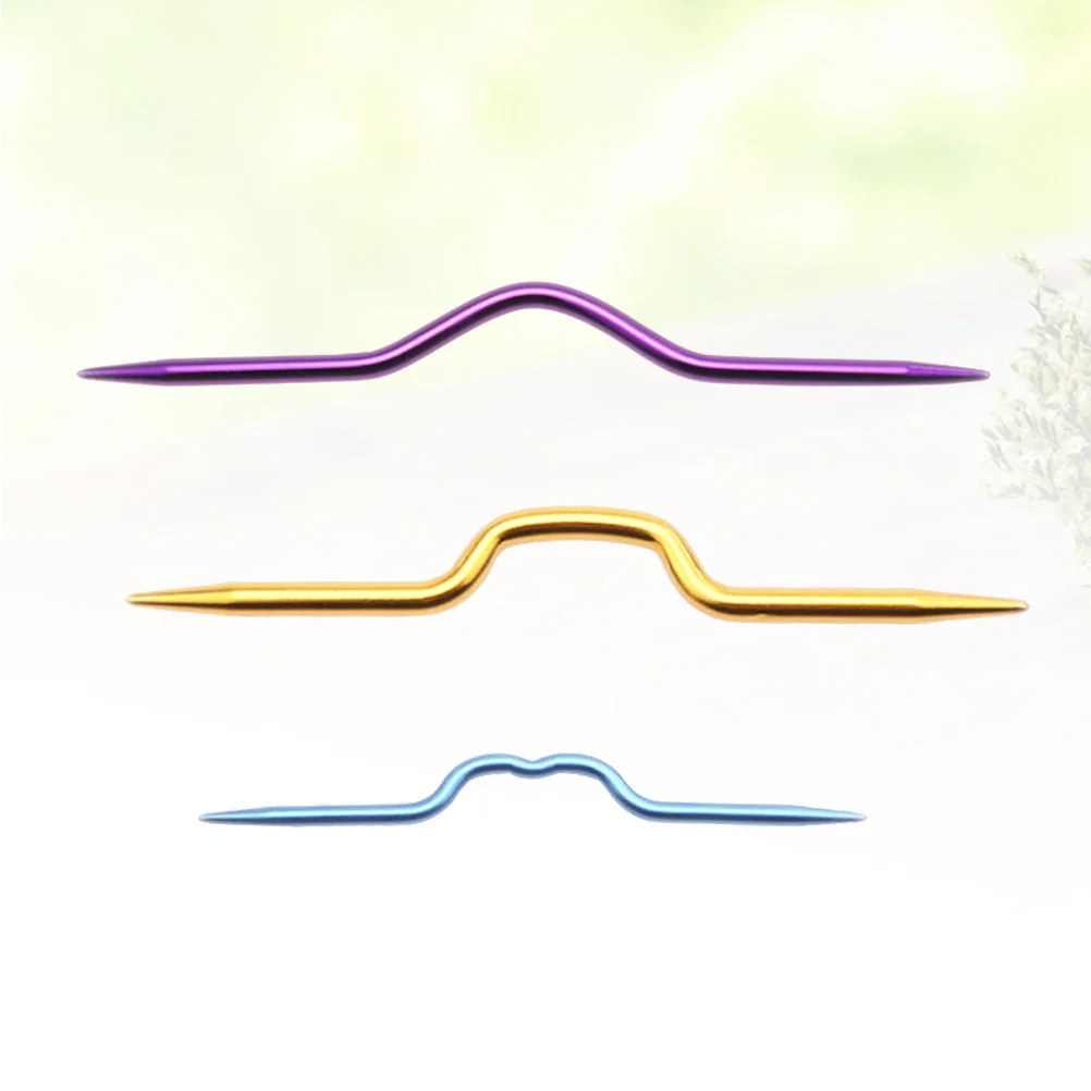 3 шт. крючки для вязания спицы свитера кабельные иглы кривая игла швейные