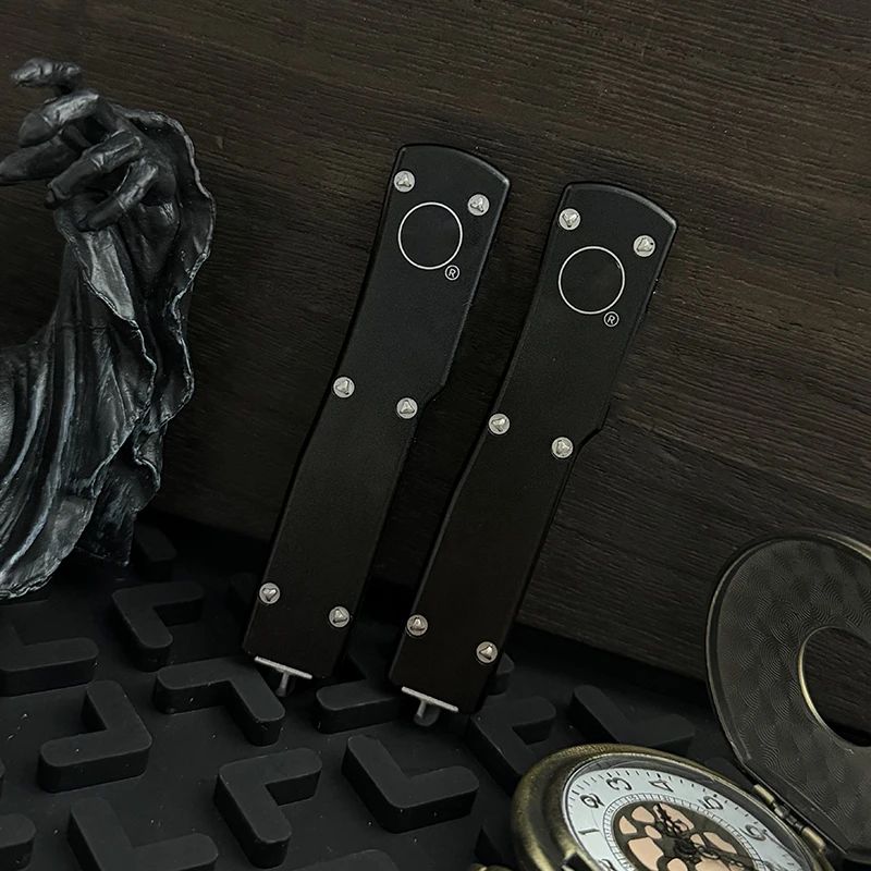 Фото Мини-нож UTX70 Micro Tech UT70 D2 из стали с алюминиевой рукояткой, портативный, для повседневного использования, EDC-инструмент для активного отдыха №2