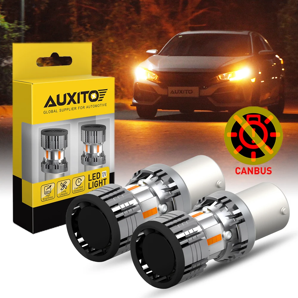 

AUXITO 2 Шт. 1156 BA15S P21W T20 7440 W21W Светодиодные Автомобильные Указатели Поворота Универсальные Желтые Индикаторные Ла...