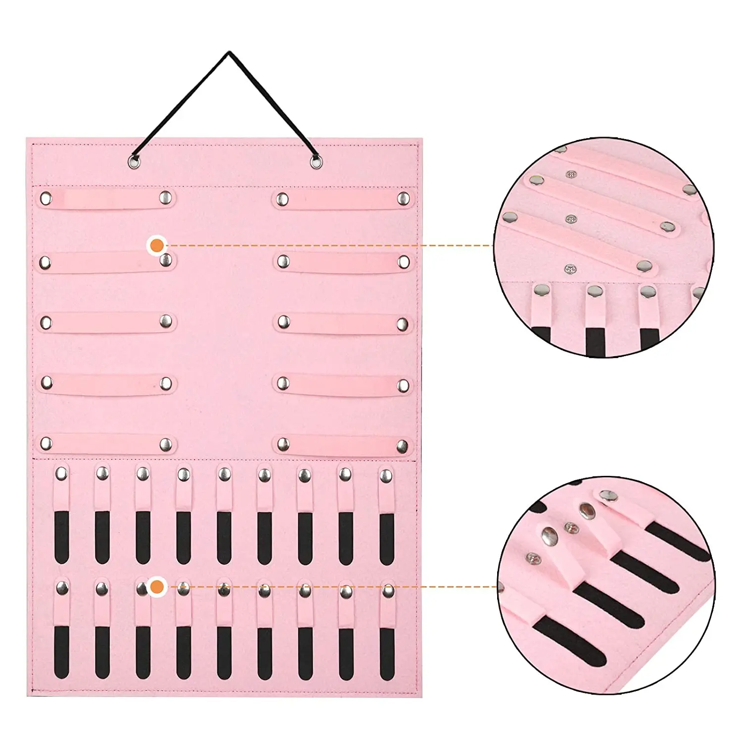 Подвесной органайзер из розового фетра для хранения солнцезащитных очков