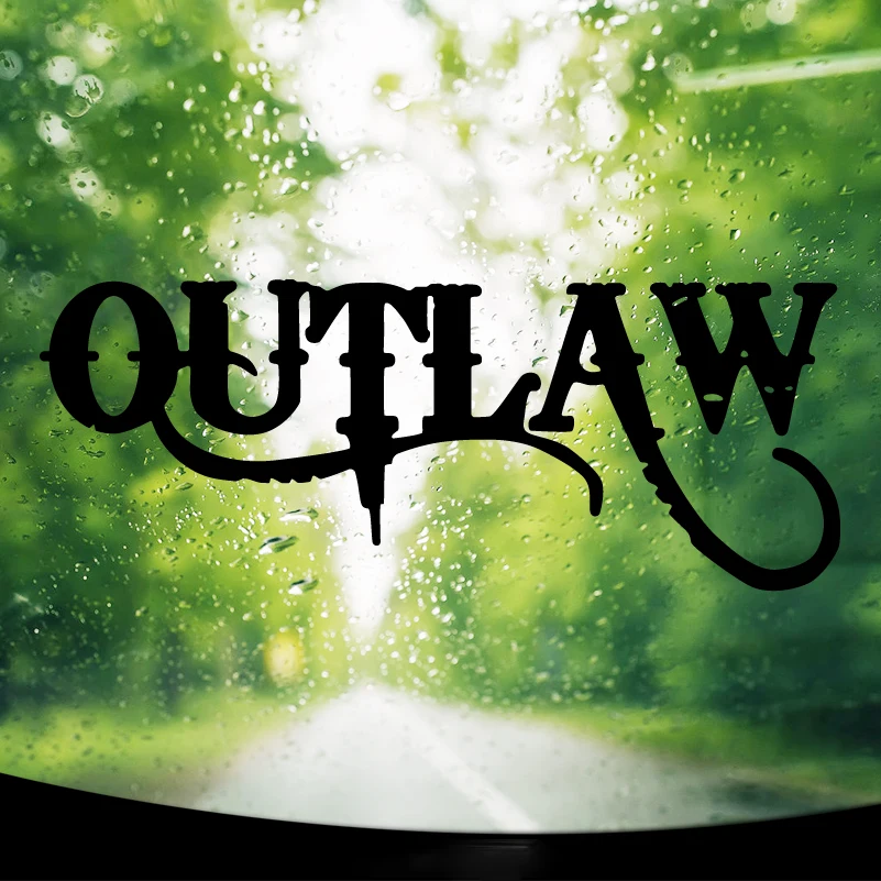 

Hot LARGE OUTLAW Car Sticker Reflective Body Window Bumper Sticker Waterproof Vinyl Decal Auto Accessories
