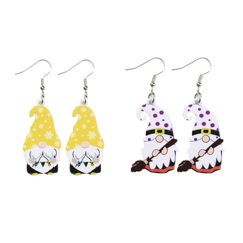 

Lightweight Gnomes Dangle Earrings Acrylic Gnomes Drop Earrings with Banner