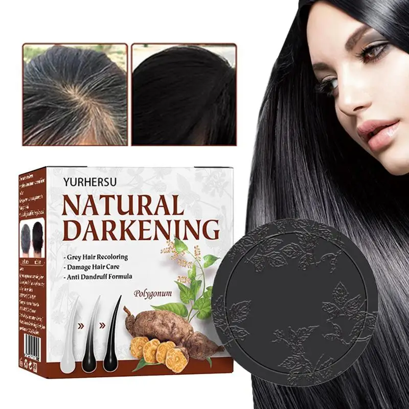 

Black Hair Soap Hair Darkening Shampoo Bar For Gray Easy Hair Dye Soap Instant Hair Darkening Shampoo For Men Women Natural Hair