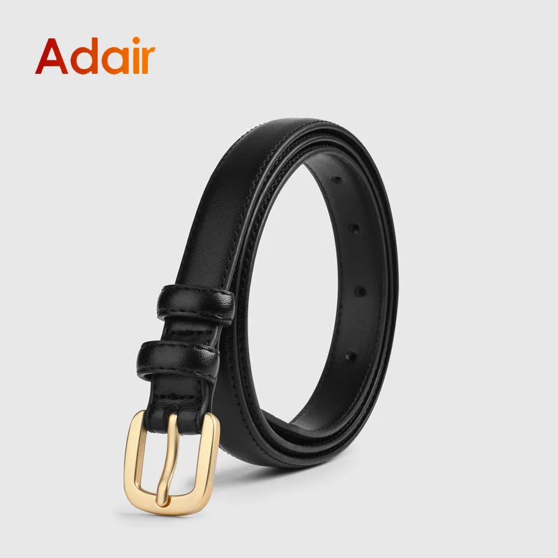 

Women Belt Cowhide Leather High Quality Fashion Luxury Brand Classic Pin Buckle Belts Female Waistband Solid Color Strap LB2273