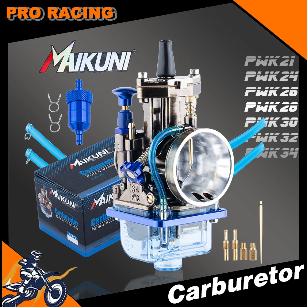 Универсальный карбюратор PWK 21 24 26 28 30 32 34 мм для Mikuni Maikuni OKO YZ85 Power Jet Blue прозрачная