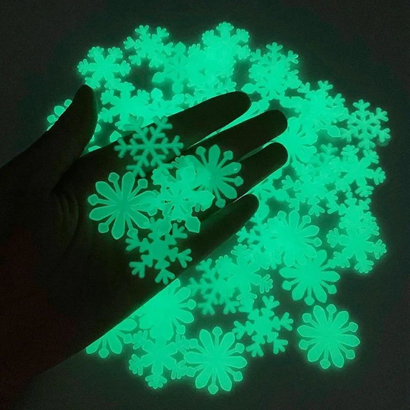 

50Pcs Luminous Snowflake Wall Stickers Glow In The Dark Decal for Kids Baby Rooms Bedroom Christmas Home Decoration Navidad 2023
