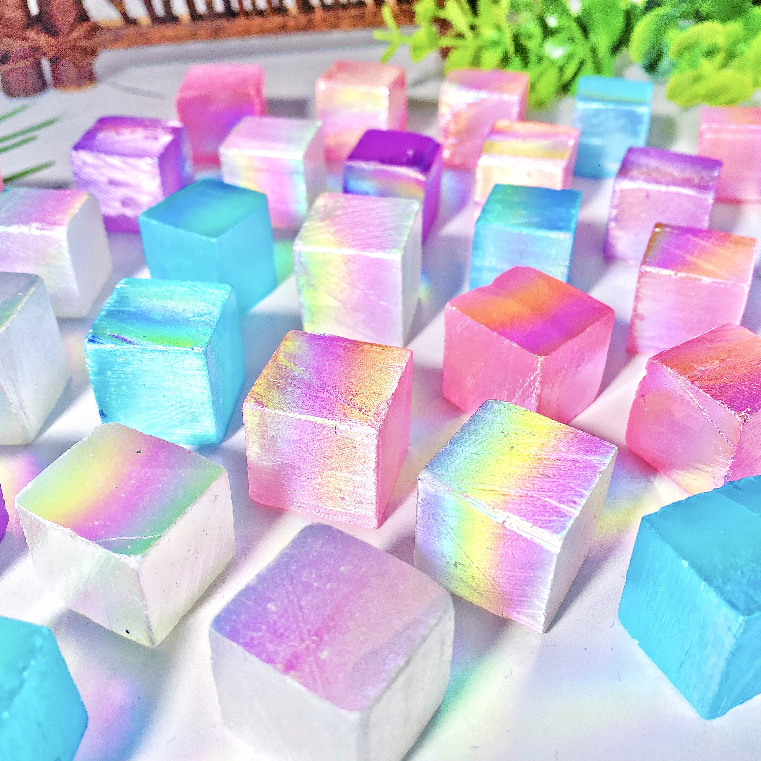 Высококачественные кристаллы селенита ауры набор из 4 предметов натуральные