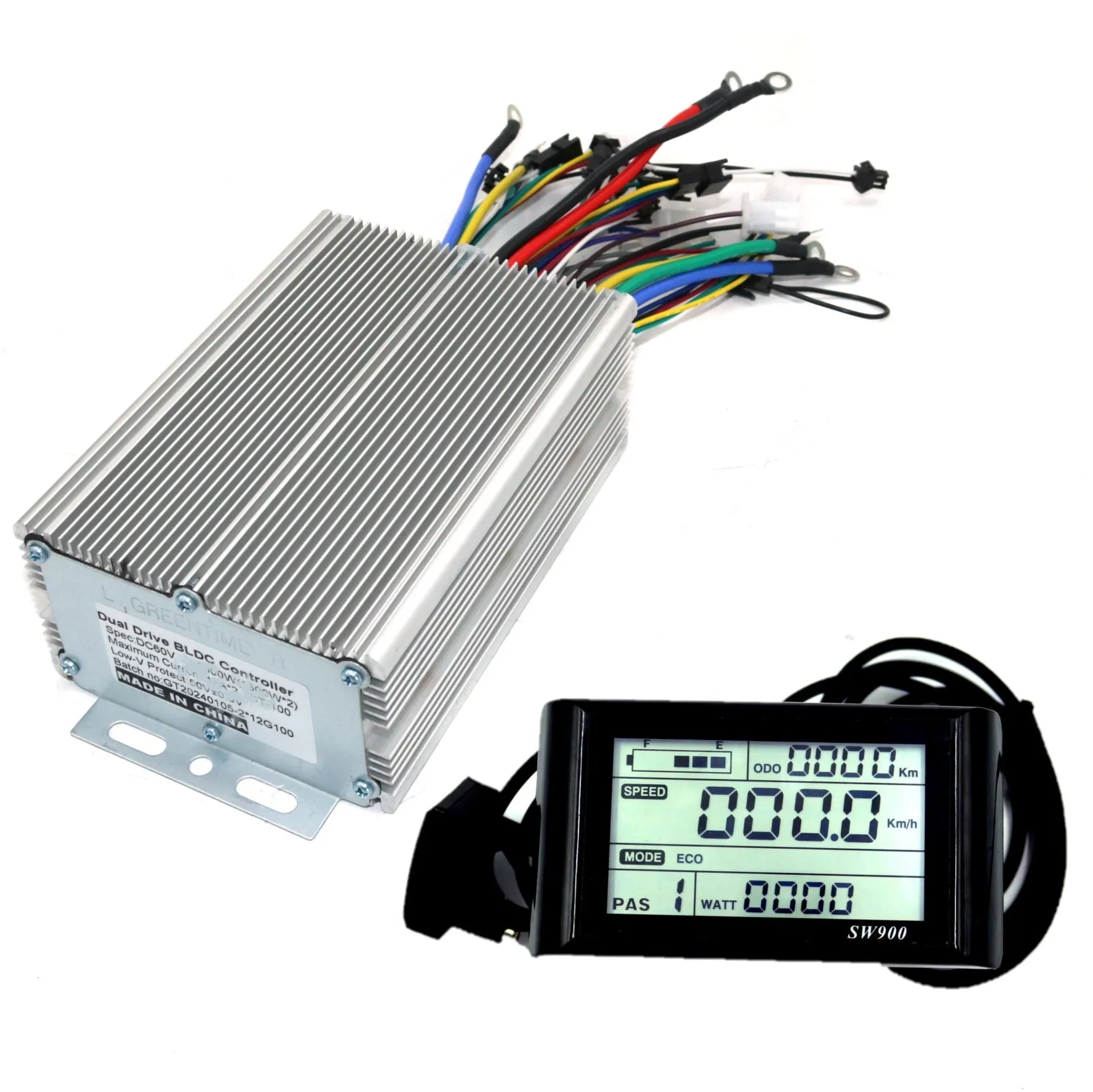 Фото GREENTIME Dual Drive 48/60/72 В 2000 Вт синусоидальный бесщеточный контроллер двигателя постоянного тока электрический скутер драйвер электронного велосипеда и SW900 один комплект №1