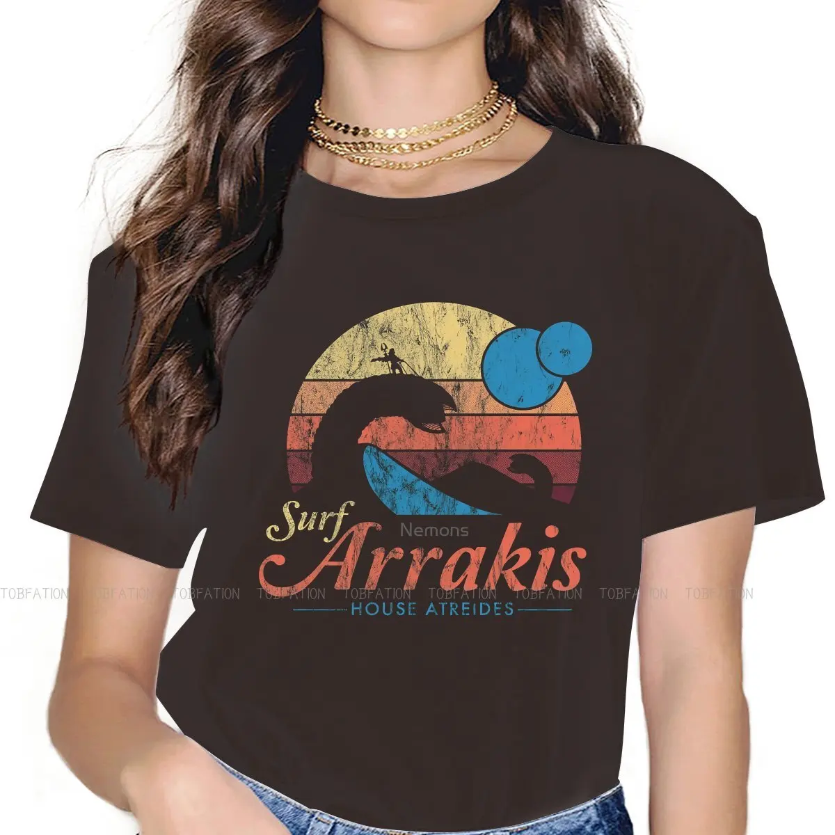 

Dune Part One Paul Atreides Sci-fi Movies 5XL TShirts Visit Arrakis Vintage Distressed Surf Print Girl T Shirt New Trend