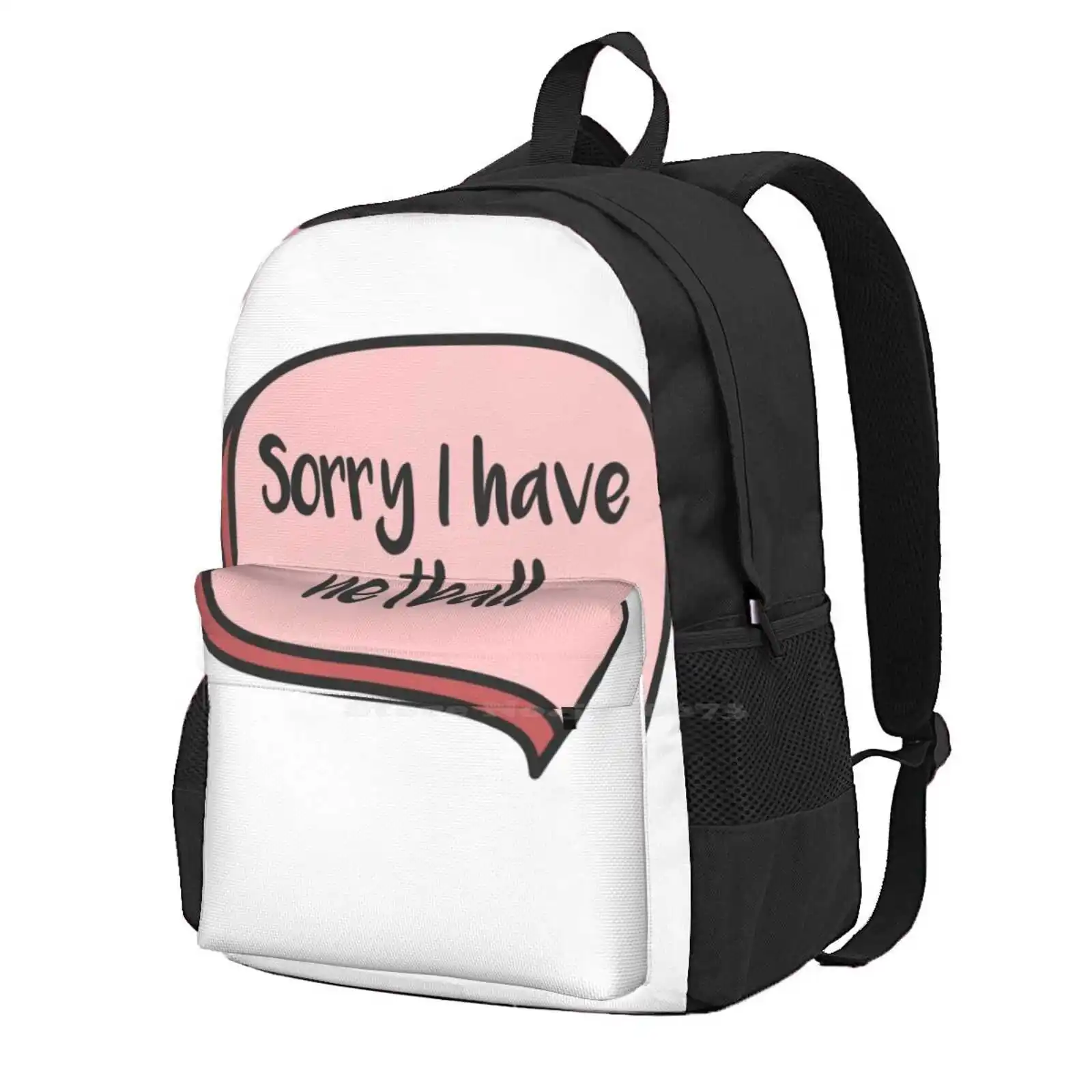 

Sorry I Have Netball Pink Text New Arrivals Unisex Bags Student Bag Backpack Aesthetic Netball Netballers Girls Sports Netball