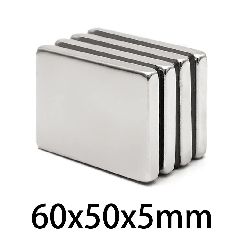 1/2 шт. 60x50x5 мм редкоземельные магниты сильный N35 большой блок прямоугольные магниты 60x50x5 Постоянный Неодимовый Магнит 60*50*5