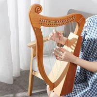 portable irish lyre harp wooden mahogany harp musical instrument beginner harp lyre with tuning tool and black storage bag