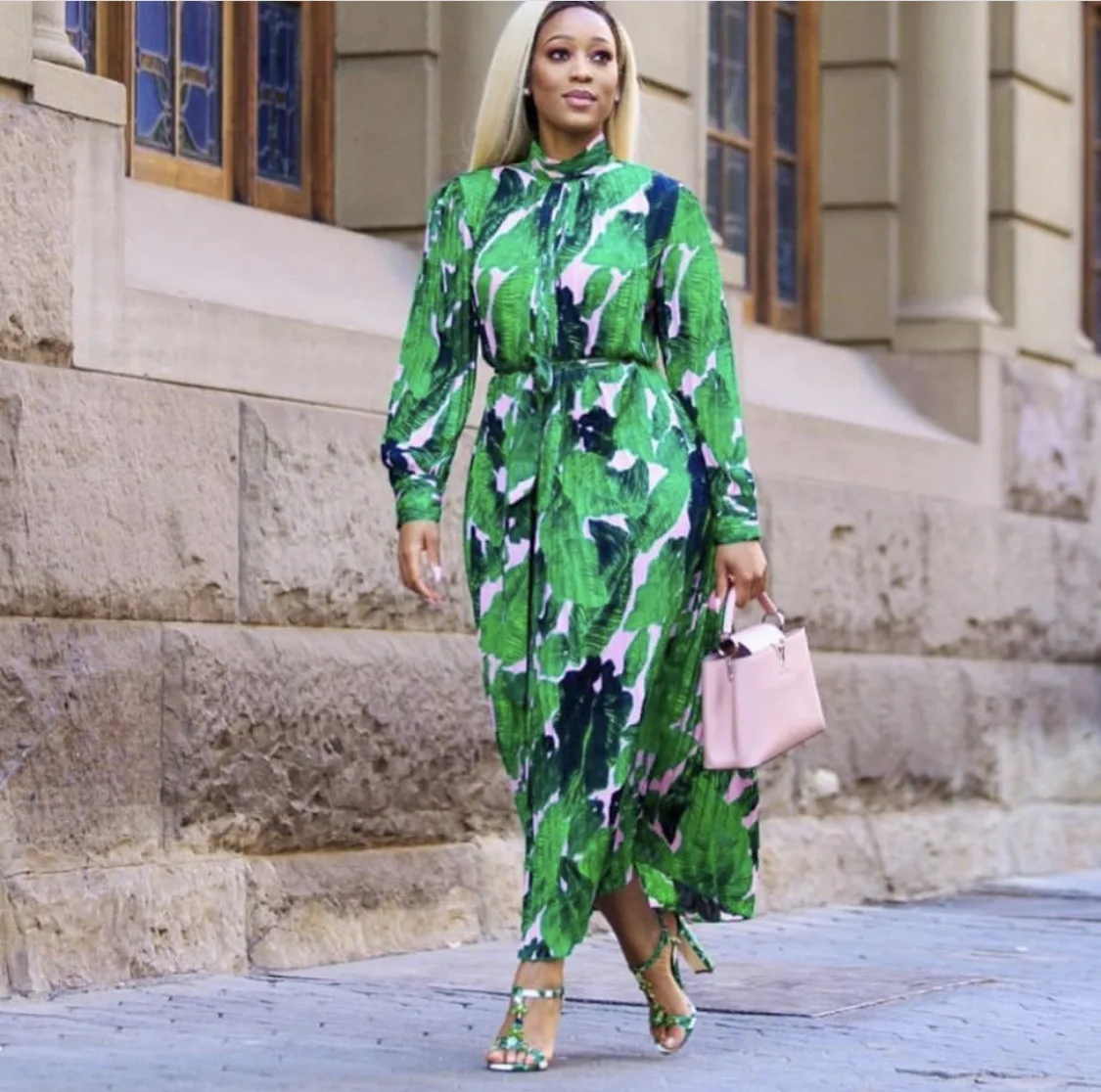 Женское шифоновое платье с принтом TSXT Свободное длинное в африканском стиле