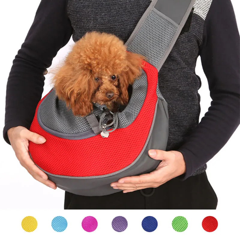 

Сетчатая Сумка для домашних животных, воздухопроницаемая переноска из ткани Оксфорд для щенков, удобная уличная сумка на плечо для путешествий