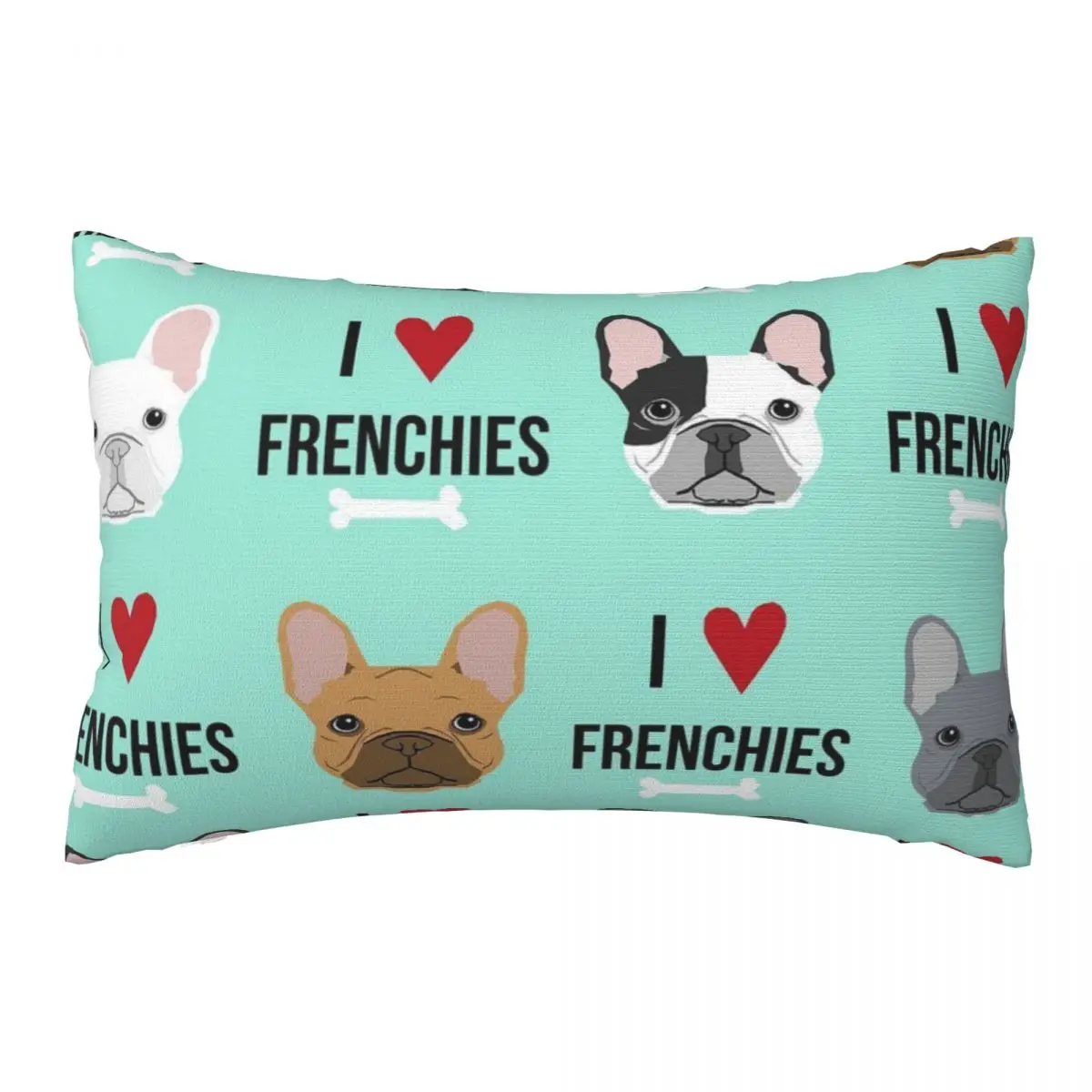 

I Love Frenchies Dog Decorative Pillow Covers Throw Pillow Cover Home Pillows Shells Cushion Cover Zippered Pillowcase