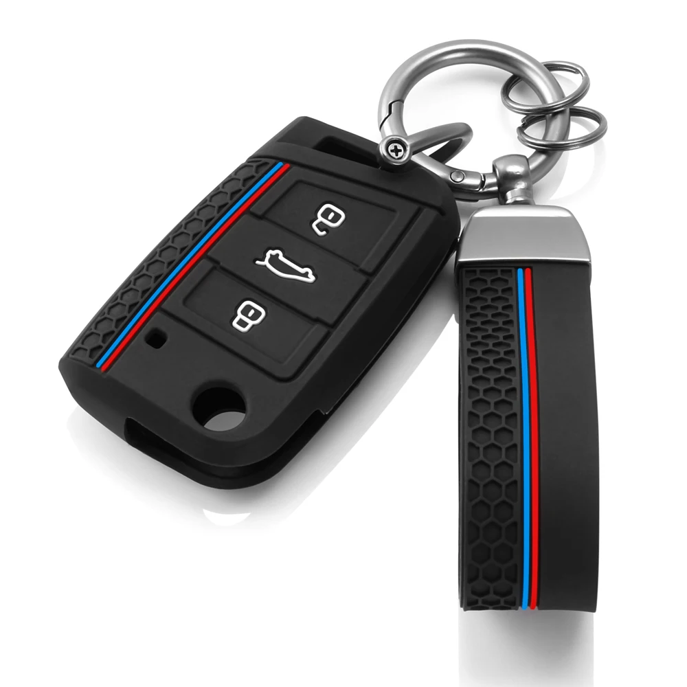 

Силиконовый чехол для ключей Vw Golf 7, Polo Tiguan T-Roc для Skoda Octavia A7 Rapid Karoq Fabia, для Seat Leon Ibiza Ateca