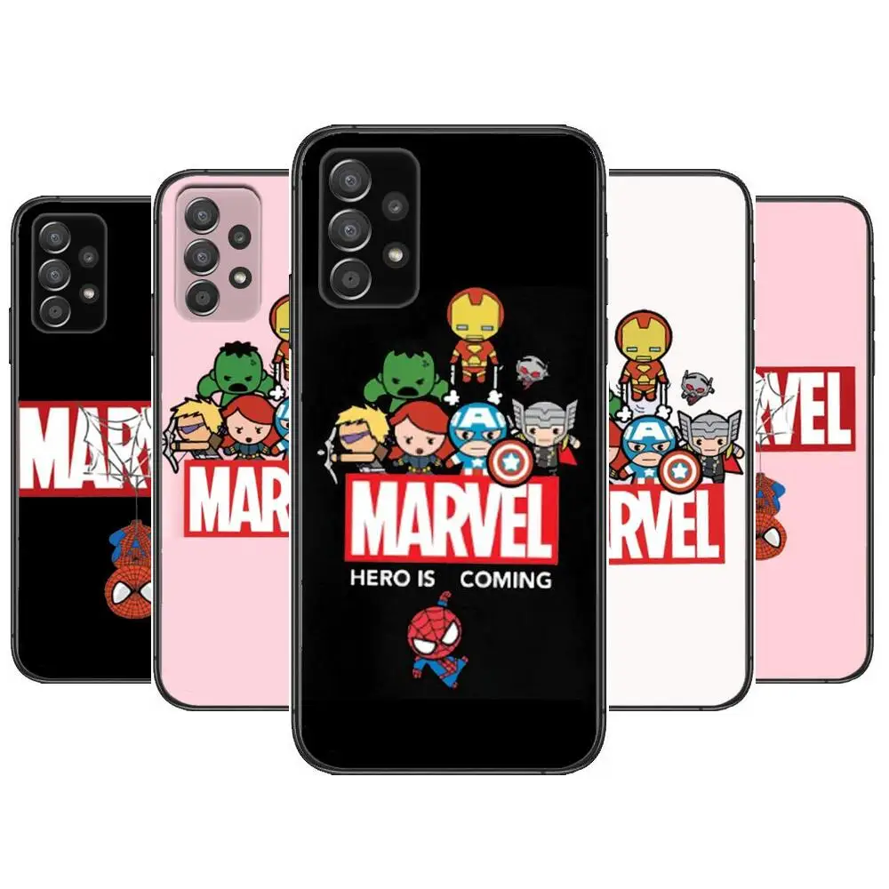 

Marvel Super Hero Spiderman Phone Case Hull For Samsung Galaxy A70 A50 A51 A71 A52 A40 A30 A31 A90 A20E 5G a20s Black Shell Art