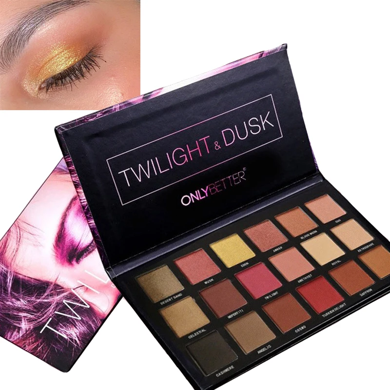 Профессиональная палитра теней для век 18 цветов матовые мерцающие блестящие