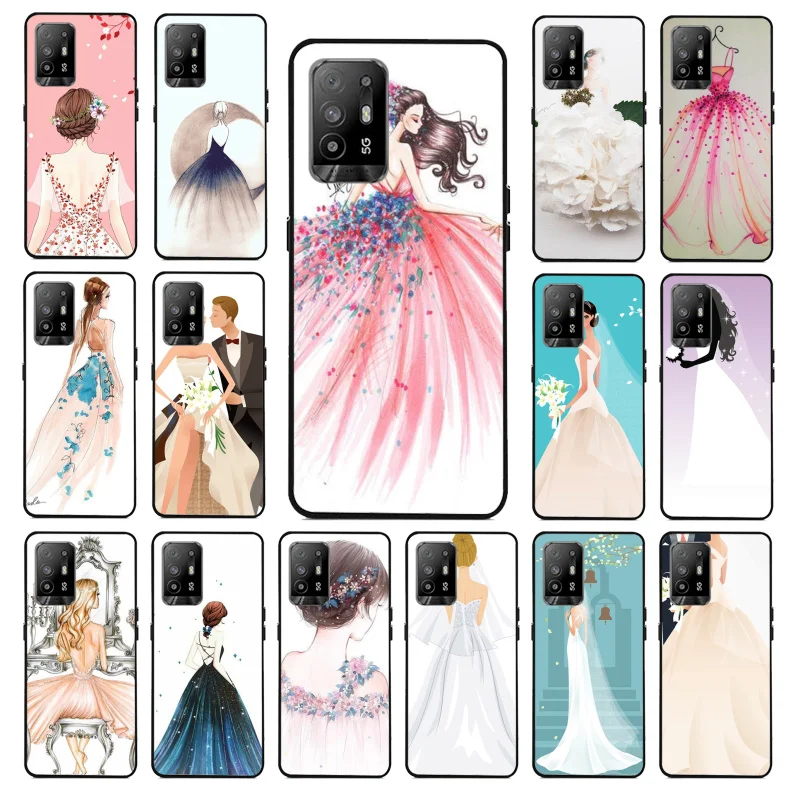 

Wedding Dress Girl Phone Case for OPPO A54 A74 A94 A53 A53S A9 A5 A15 A91 A95 A73 A31 A52 A93 A92