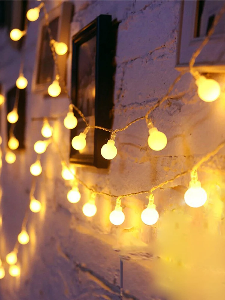 

1.5M/3M/5M/6M Cherry Ball LED Fairy String Lights USB Powered Wedding Party Christmas Holiday Outdoor Room Garland Decoration
