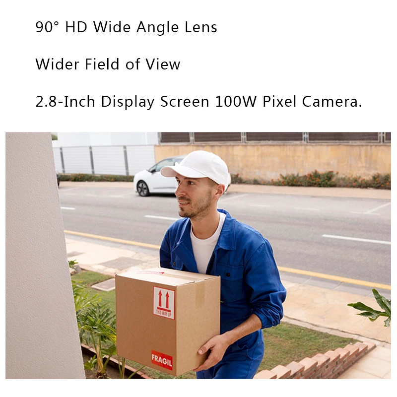 2 8-дюймовый ЖК-экран электронный дверной звонок ИК-ночная дверная камера запись