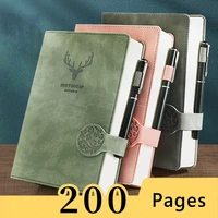 a5 journal notebook 200 pages retro planner office work business notepad soft leather diary notepad school supplies stationery