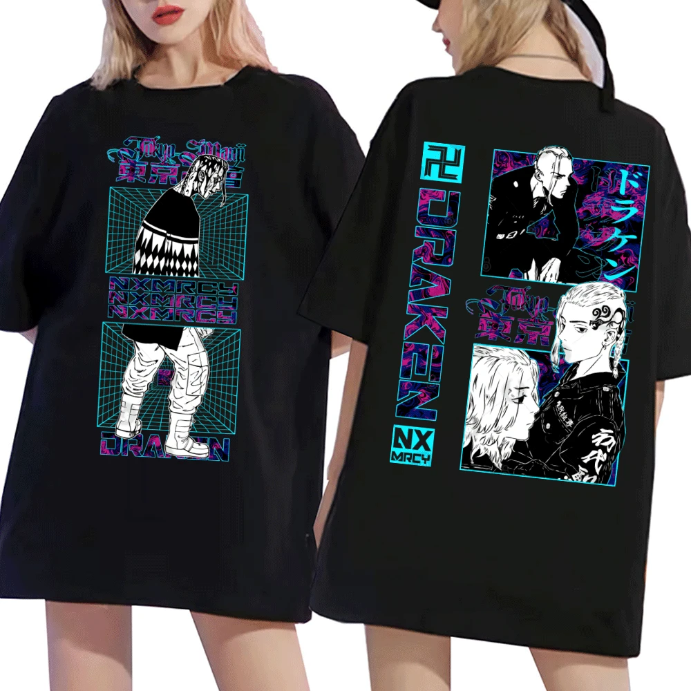 

Japanese Anime Tokyo Revengers Draken T Shirt Men Women Cotton Short-sleeve Casual Fashion Tee Shirt Cartoon Oversized T-shirts