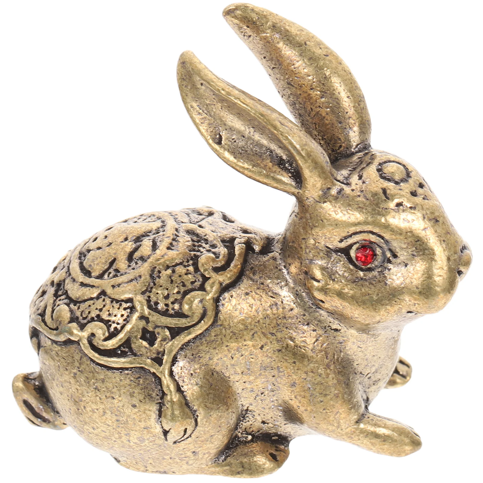

Brass Lucky Rabbit Bunny Figure Figurine Statue Decor Cake Toy Decorate Home Figurines Zodiac Mini Animals
