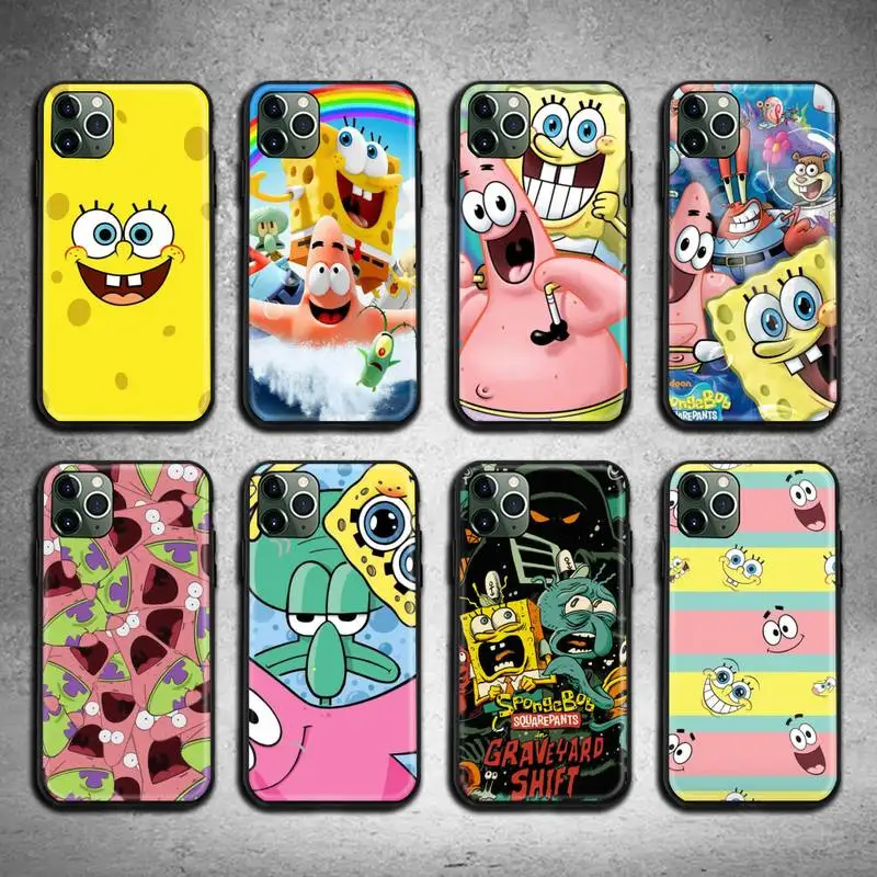 

SpongeBob SquarePants Phone Case For iphone 13 12 11 Pro Max Mini XS Max 8 7 6 6S Plus X 5S SE 2020 XR cover