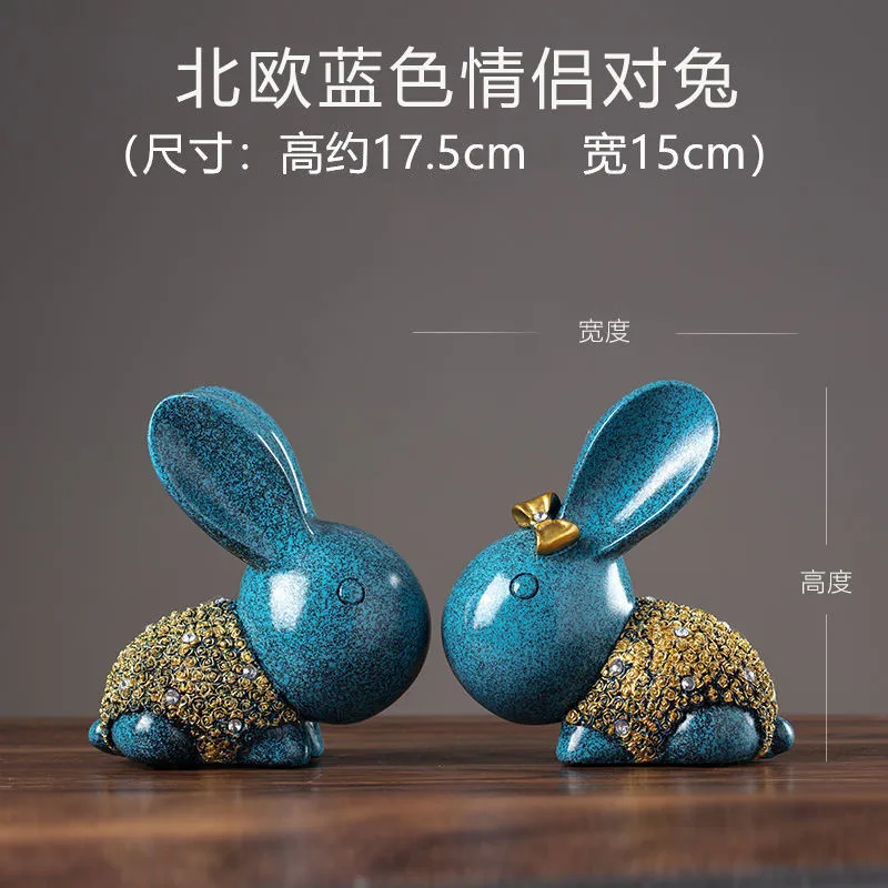 

Home decoration resin creative living room Fulu elephant rabbit porch living room TV cabinet bookshelf implied decoration