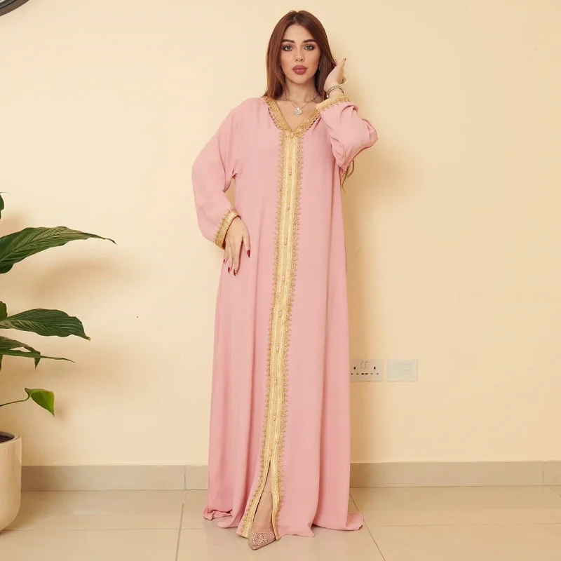 Ramadan Eid Mubarak Muslim Kaftan Abaya Dress Women Elegant Caftan Marocain Dubai Abayas Luxury Evening Gown Djellaba Femme
