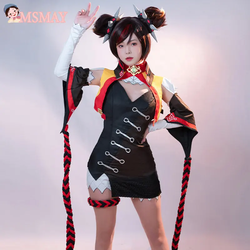 

Ms May Genshin Impact Xinyan Cosplay Costume Sets Wig Cosplay Accessories Chinese-style Clothing Xinyan Cosplay Costume