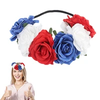 union jack headband wedding festival headband red blue white flowers hairband party wedding supply