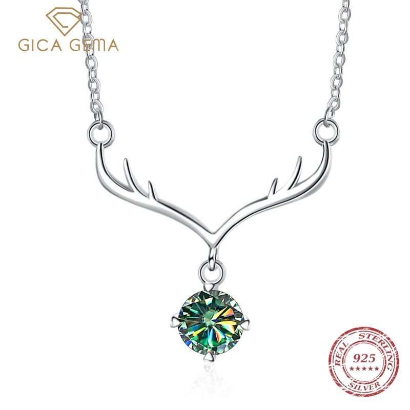 

Женское ожерелье из серебра 925 пробы с муассанитом 1 карат