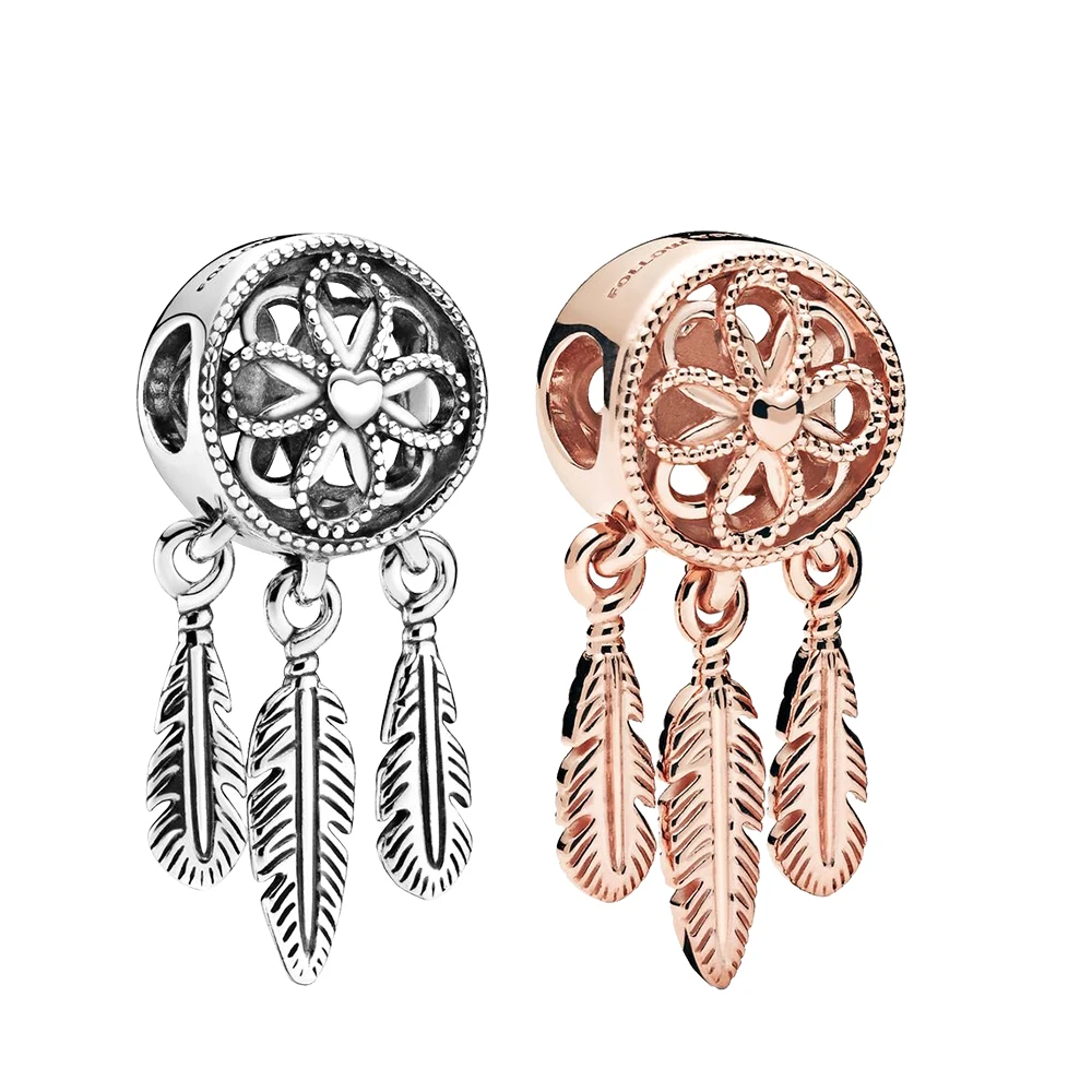 

New 100% 925 Sterling Silver Dream Catcher Cutout Delicate Pendant Fit For Ladies Original Pandora Bracelet DIY Jewelry Gifts