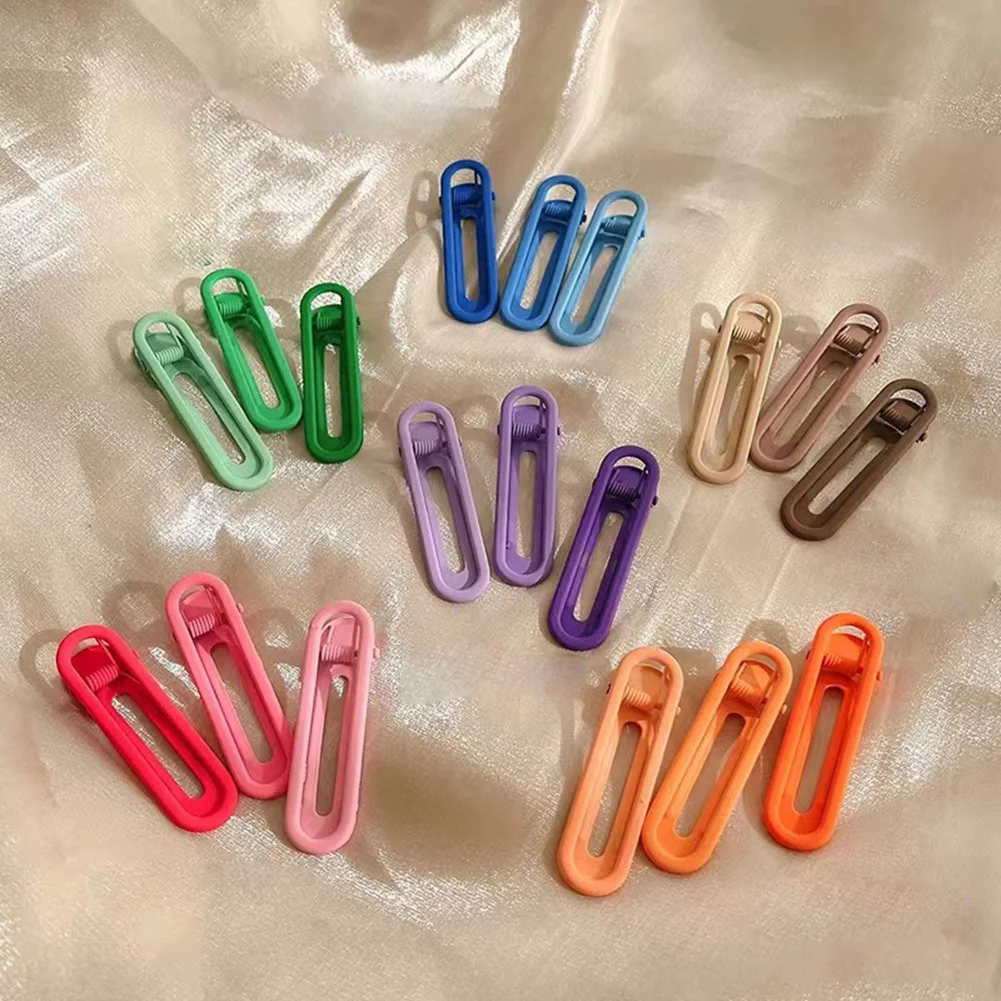 

Metal Geometric Hair Clip Solid Colorful Girls Hairpins 3pcs/Set Elegant Gradient Barrette For Women Fashion Hair Clips 2022
