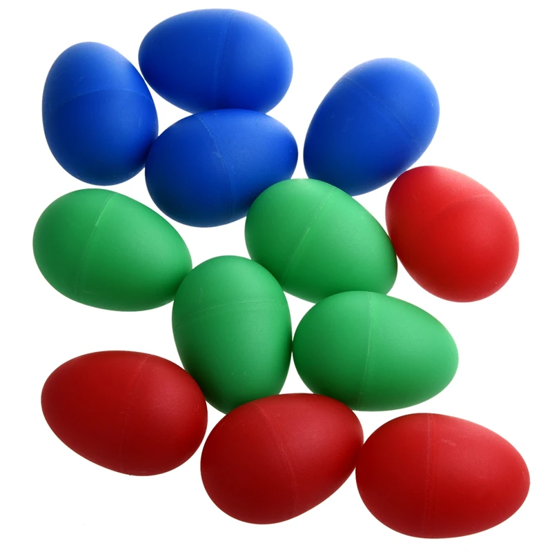 

12 X Educational Plastic Drums Musical Egg Maracas Shakers