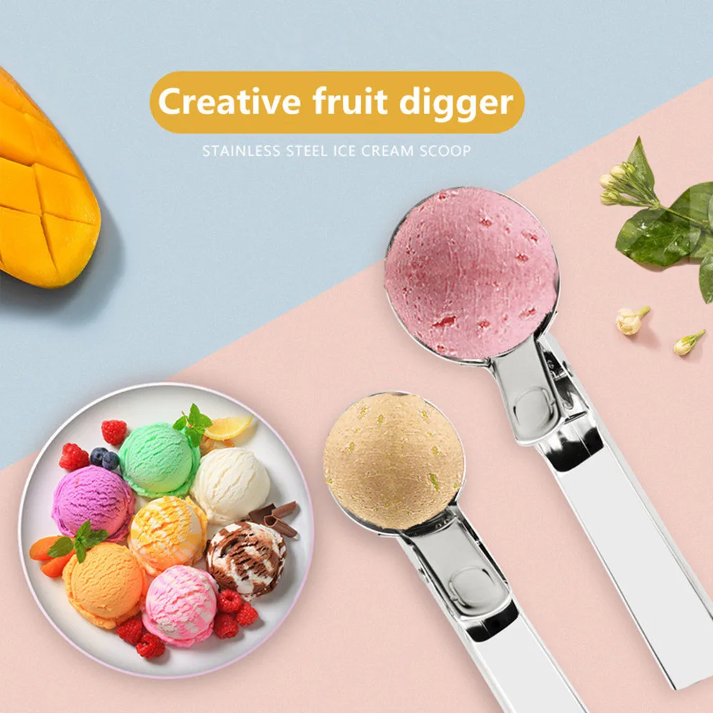 

Ice Cream Scoops Stacks Stainless Steel Ice Cream Digger Non-Stick Fruit Ice Ball Maker Watermelon Ice Cream Spoon Kitchen Tool